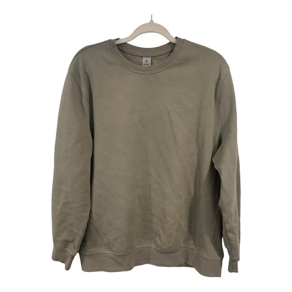 Hurley Other - Hurley Mens Crewneck Sweatshirt Large Olive Green‎ Tonal Logo HMS25-18360 NWOT